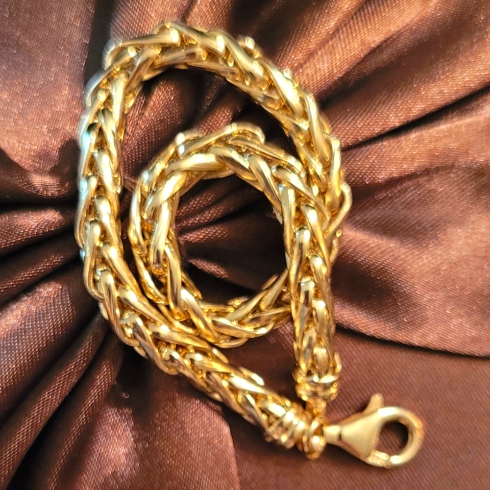 14KT SOLID YELLOW GOLD SPIGA LINK BRACELET